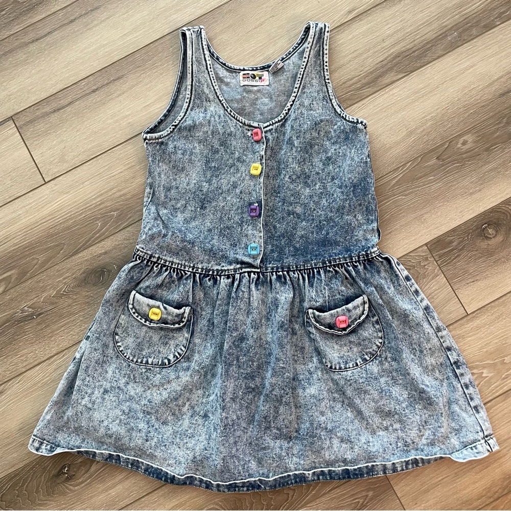 Vintage 90s Y2K Hot Gossip Denim Girl’s Size 12 Sleeveless Grunge Dress